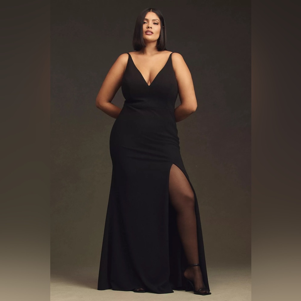 BHLDN Stella Sleeveless V-Neck Stretch Crepe Maxi Dress - like new, worn ONCE!